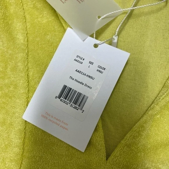 Andie Bioko Terry Dress Coverup Honeysuckle Yellow Neon Large NWT - Picture 6 of 7